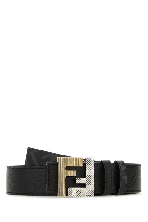 fendi black leather reversible belt.